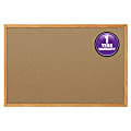 Mead® Classic Cork Bulletin Board 48" x 36", Aluminum Frame With Oak Finish