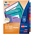 Avery® Big Tab™ Insertable Two-Tone 2 Pocket Plastic Dividers, 8-Tab, Multicolor