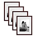 Uniek DesignOvation Gallery Wood Photo Picture Frame Set, 12 x 15" With Mat, Walnut Brown, Set Of 4 1 thumbnail image