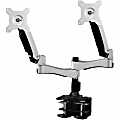 Amer Mounts Dual Articulating Monitor Arm. Supports two 15"-26" LCD/LED Flat Panel Screens - Supports up to 22lb monitors, +90/- 20 degree tilt and VESA 75/100