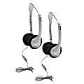 HamiltonBuhl® SchoolMate™ On-Ear Stereo Headphones With In-Line Volume Control, Silver/Black, Pack Of 2 Headphones 1 thumbnail image