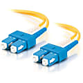 C2G 20m SC-SC 9/125 Duplex Single Mode OS2 Fiber Cable TAA - Yellow - 65ft - Patch cable - TAA Compliant - SC single-mode (M) to SC single-mode (M) - 20 m - fiber optic - duplex - 9 / 125 micron - OS2 - yellow