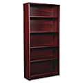 Lorell® Prominence 2.0 60"H 5-Shelf Bookcase, Mahogany 1 thumbnail image