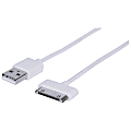 Manhattan iLynk A Male/30-pin Male USB Cable, 4', White