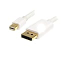 StarTech.com 2m (6ft Mini DisplayPort to DisplayPort 1.2 Adapter Cable, White