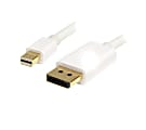 StarTech.com 2m (6ft) Mini DisplayPort to DisplayPort 1.2 Cable, 4K x 2K mDP to DisplayPort Adapter Cable, Mini DP to DP Cable  - MDP2DPMM2MW 1 thumbnail image