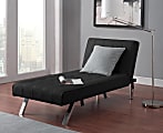 DHP Emily Bonded Leather Chaise Lounger, Black