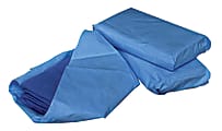Medline Sterile Disposable Surgical Towels, 17" x 27", Blue, 4 Towels Per Pack, Case Of 20 Packs