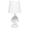 Simple Designs Decorative Chess Horse Table Lamp, 17-1/4"H, White/White 1 thumbnail image