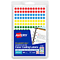Avery® Color-Coding Removable Labels, 5795, Round, 1/4 Inch Diameter, Assorted Colors, Pack Of 768 Non-Printable Dot Stickers