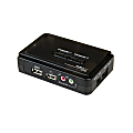 StarTech.com 2 Port Black USB KVM Switch Kit with Audio and Cables