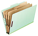 Pendaflex® Pressboard Classification Folders, 3" Expansion, Letter Size, Light Green, Box Of 10 Folders
