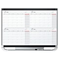 Quartet® Prestige™ 2 Magnetic 4 Month Calendar Dry-Erase Whiteboard, 36" x 24", Aluminum Frame With Graphite Finish