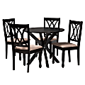 Baxton Studio Maya Wood 5-Piece Dining Set, Beige/Espresso Brown 1 thumbnail image