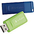 Verbatim 16GB Store 'n' Go® USB Flash Drive - 2pk - Blue, Green - 16GB - 2pk - Blue, Green