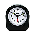 Sharp® Ascending Alarm Quartz Analog Battery-Powered Clock, 3 1/2" x 3" x 1 3/4", Black