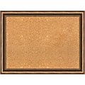 Amanti Art Manhattan Narrow Non-Magnetic Cork Bulletin Board, 32" x 24", Natural, Bronze Wood Frame