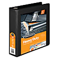 Wilson Jones® 385 Heavy-Duty View 3-Ring Binder, 2" D-Rings, Black