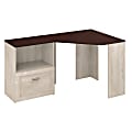 Bush Furniture Townhill Corner Desk With Lateral File Cabinet, Washed Gray/Madison Cherry, Standard Delivery