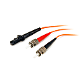 StarTech.com 1m Fiber Optic Cable  - LSZH - MTRJ/ST - OM1   - 1m MTRJ/ST Fiber Optic Cable - 1 m MTRJ to ST Fiber Patch Cable - 1 meter MTRJ to ST Fiber Cable  - LSZH - OM1 Fiber Cable