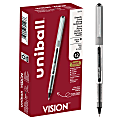 uni-ball® Vision™ Rollerball Pens, Fine Point, 0.7 mm, Gray Barrel, Black Ink, Pack Of 12 1 thumbnail image