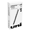 uni-ball® Vision™ Rollerball Pens, Fine Point, 0.7 mm, Gray Barrel, Black Ink, Pack Of 12