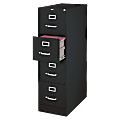 Lorell® Fortress 26-1/2"D Vertical 4-Drawer Legal-Size File Cabinet, Black