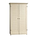 Sauder Harbor View 36"W Craft And Hobby Workspace Armoire With Drop Leaf Extension, Antique White