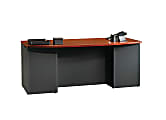 Sauder® Via 71 1/2"W Executive Computer Desk, Classic Cherry/Soft Black