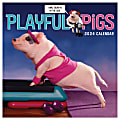 2024 TF Publishing Animals Monthly Mini Wall Calendar, 7” x 7”, Play Pigs, January To December