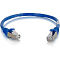 C2G 6in Cat6a Snagless Shielded (STP) Network Patch Cable - Blue - Category 6a for Network Device - RJ-45 Male - RJ-45 Male - Shielded - 10GBase-T - 6in - Blue