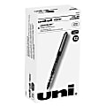 uni-ball® Vision™ Rollerball Pens, Micro Point, 0.5 mm, Black Barrel, Black Ink, Pack Of 12