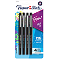 Paper Mate® Flair® Porous-Point Pens, Medium Point, 0.7 mm, Black Barrel, Black Ink, Pack Of 4