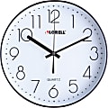 Lorell 12" Round Quiet Wall Clock - Analog - Quartz - Black Case 1 thumbnail image
