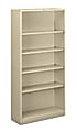 HON® Brigade® Steel Modular Shelving Bookcase, 5 Shelves, 72"H x 34-1/2"W x 12-5/8"D, Putty 1 thumbnail image