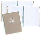 AT-A-GLANCE® Collection Weekly/Monthly Academic Planner, 8 3/8" x 11", Tan, July 2015–July 2016