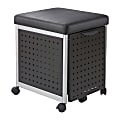 Scoot 18"D Vertical 1-Drawer Mobile File Cabinet With Cushioned Seat, Metal, Black