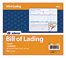 Adams® Bill Of Lading Forms, 8 1/2" x 7 7/16", 3-Part, Pack Of 50 Sets