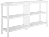 New Ridge Home Goods 30-1/4"H 3-Tier Low Wooden Bookcase, White