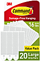 Command Picture Hanging Strips, Damage Free Hanging Picture Hangers, No Tools Wall Hanging Strips, 20 Large Pairs (40 Command Strips)