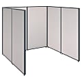 Bush Business Furniture ProPanels Single Open Cubicle Office, 67"H x 76 3/16"W x 74"D, Light Gray, Standard Delivery