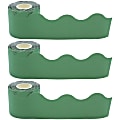 Teacher Created Resources Scalloped Border Trim, Eucalyptus Green, 50' Per Roll, Pack Of 3 Rolls