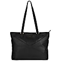 Kenneth Cole Reaction Genuine PDM Leather K-Pocket Single-Compartment Women's Laptop Tote With 15" Laptop Pocket, 12 3/4"H x 16"W x 4"D, Black
