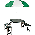 Stansport Portable Picnic Table And Umbrella Set, Square, Green/White