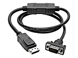 Tripp Lite 3ft DisplayPort to VGA Adapter Active Converter Cable Latches DP to HD15 DPort 1.2 M/M - for Video Device, Projector, TV, Graphics Card, Monitor - 3 ft - 1 x HD-15 Male VGA - 1 x DisplayPort Male Digital Video