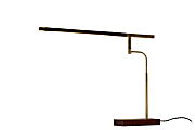 Adesso® Barrett LED Desk Lamp, 28-1/2"H, Walnut/Antique Brass