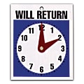 U.S. Stamp & Sign Message Sign, "Will Return" Clock