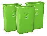 Alpine Rectangular Polypropylene Slim Trash Cans, 23 Gallons, Lime Green, Set Of 3 Cans 1 thumbnail image