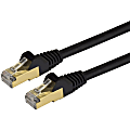 StarTech.com 8ft Black Cat6a Shielded Patch Cable - Cat6a Ethernet Cable - 8ft Cat 6a STP Cable - First End: 1x R - C6ASPAT8BK 1 thumbnail image
