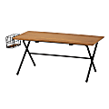 Baxton Studio Mariela Low Profile Coffee Table With Basket, 15-7/8”H x 40-3/8”W x 17-3/4”D, Natural Brown/Black 1 thumbnail image